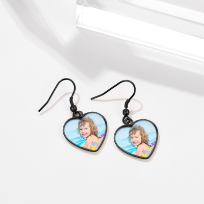 Personalized Photo Heart Dangle Earrings occasion