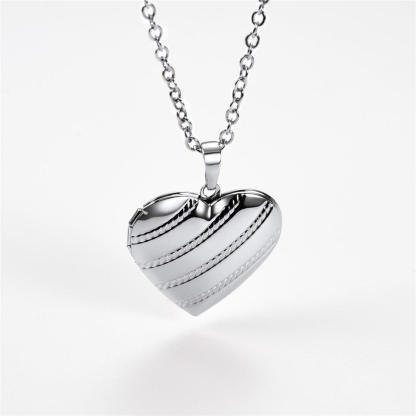 Personalized Photo Heart Locket Necklace for Women silver occasion