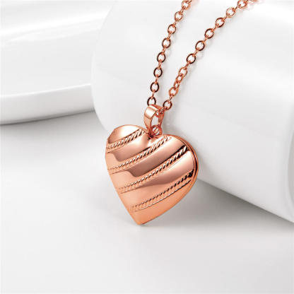 Personalized Photo Heart Locket Necklace for Women rose gold occasion