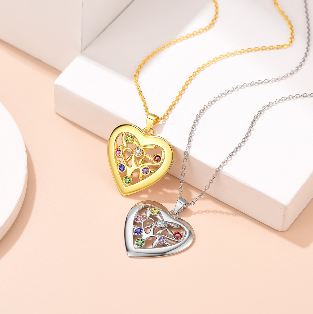 Birthstone Name Personalized Family Tree Necklace for Women occasion 