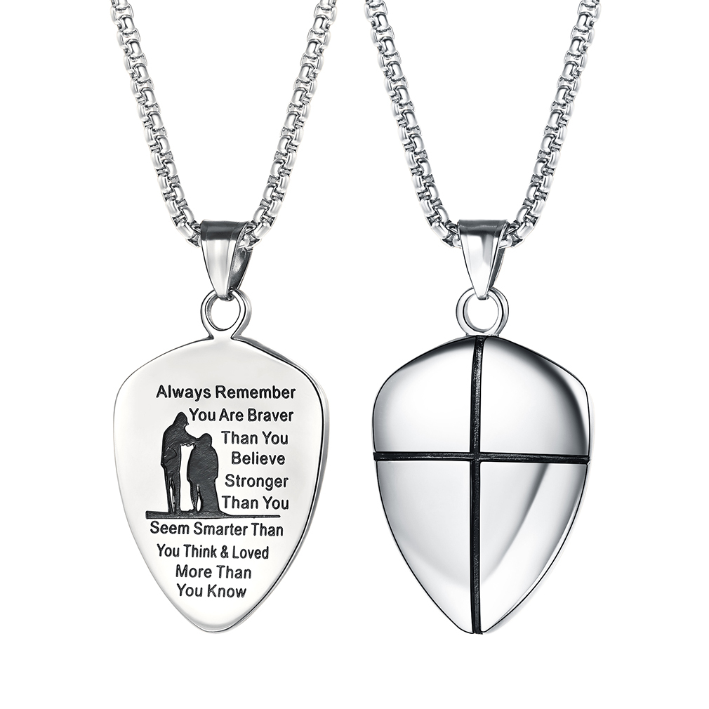 Flash Sale Dad Encouragement Necklace Cross Joshua 1:9 Shield Necklace