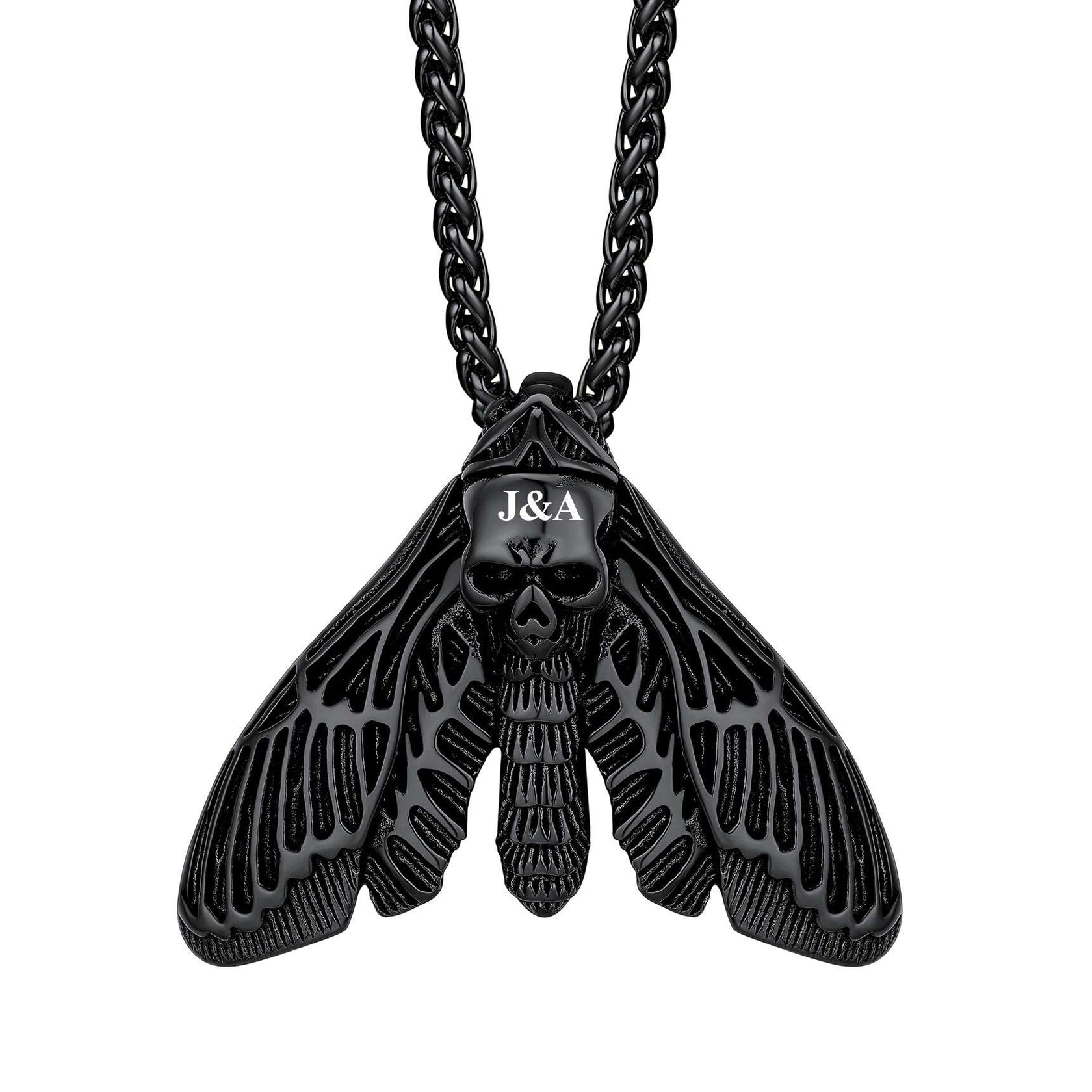 Death Moth Skull Necklace 316L Stainless Steel Gothic Gift
