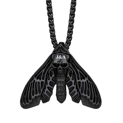 Death Moth Skull Necklace 316L Stainless Steel Gothic Gift