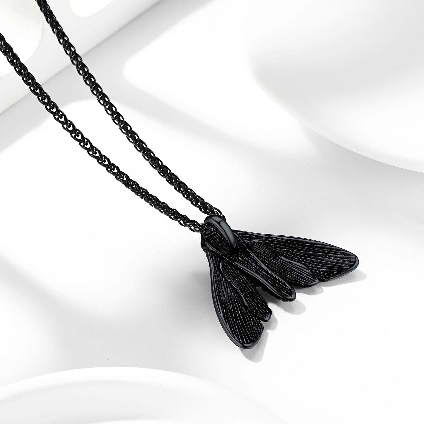 Death Moth Skull Necklace 316L Stainless Steel Gothic Gift