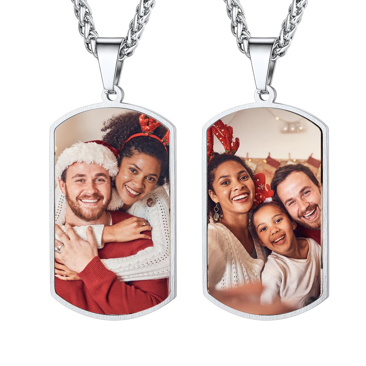 Double-sided Photo Custom Military Tags Pendant Necklace For Men