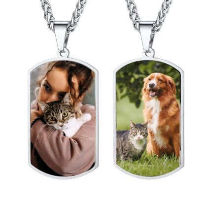 Double-sided Photo Custom Military Tags Pendant Necklace For Men
