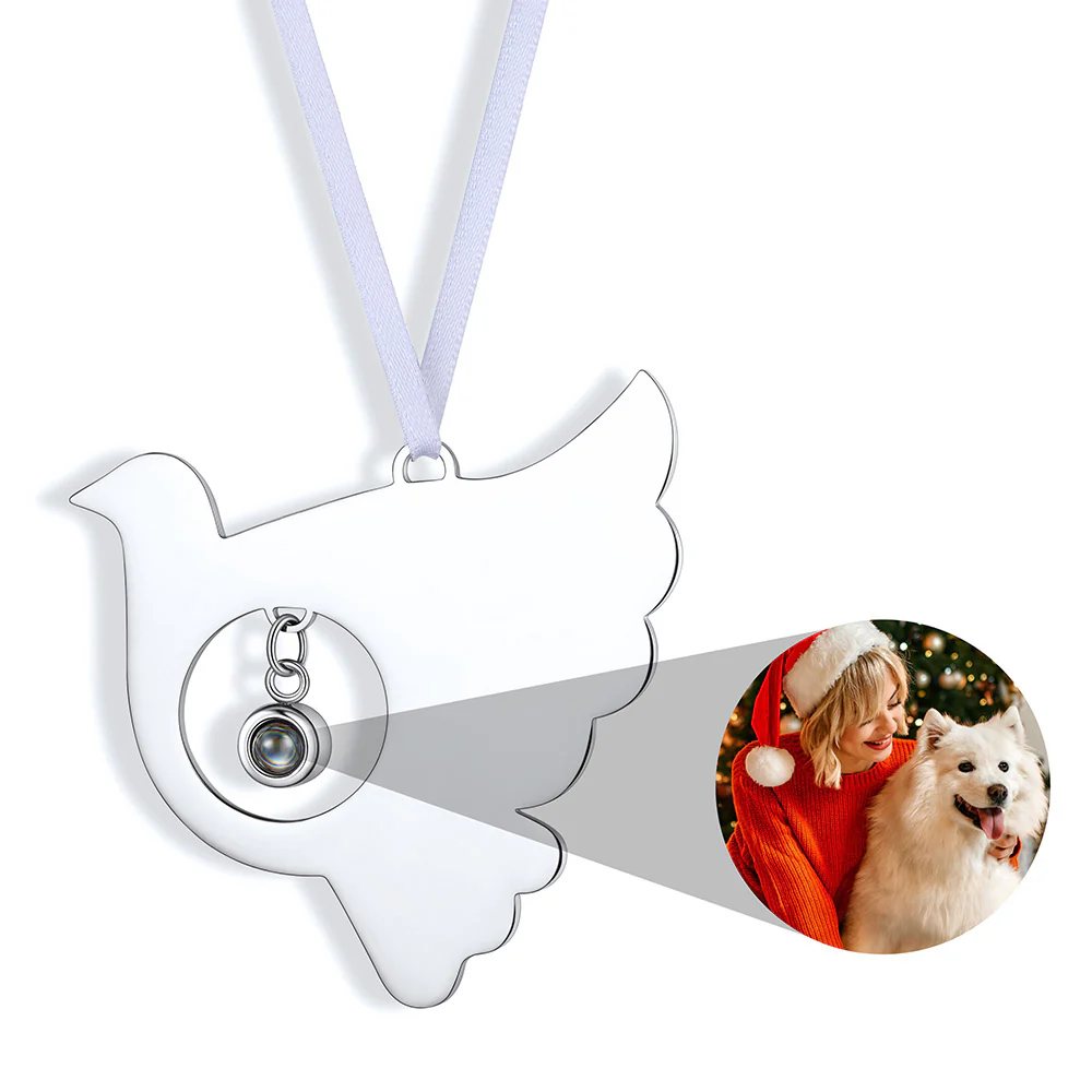 Personalized Photo Projection Christmas Ornaments For Family dove