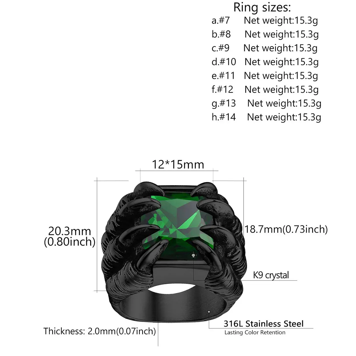 Dragon Claw Eye Ring
