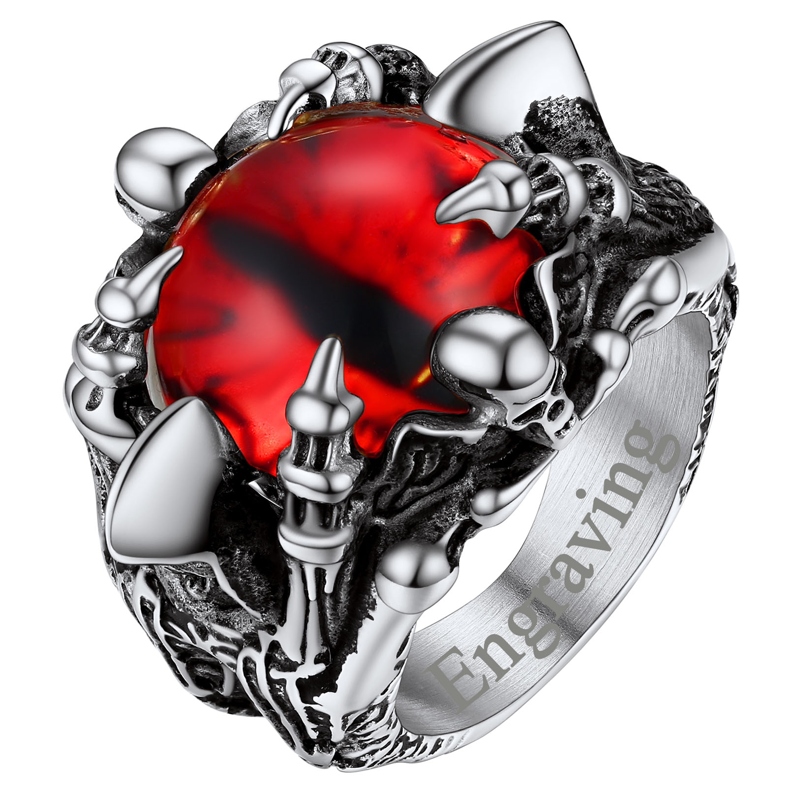 Biker Eye of Sauron Ring Dragon Claw Ring For Men