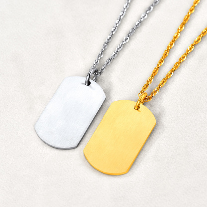 Engraved independence day American Flag Dog Tag Necklace For Men in stainless