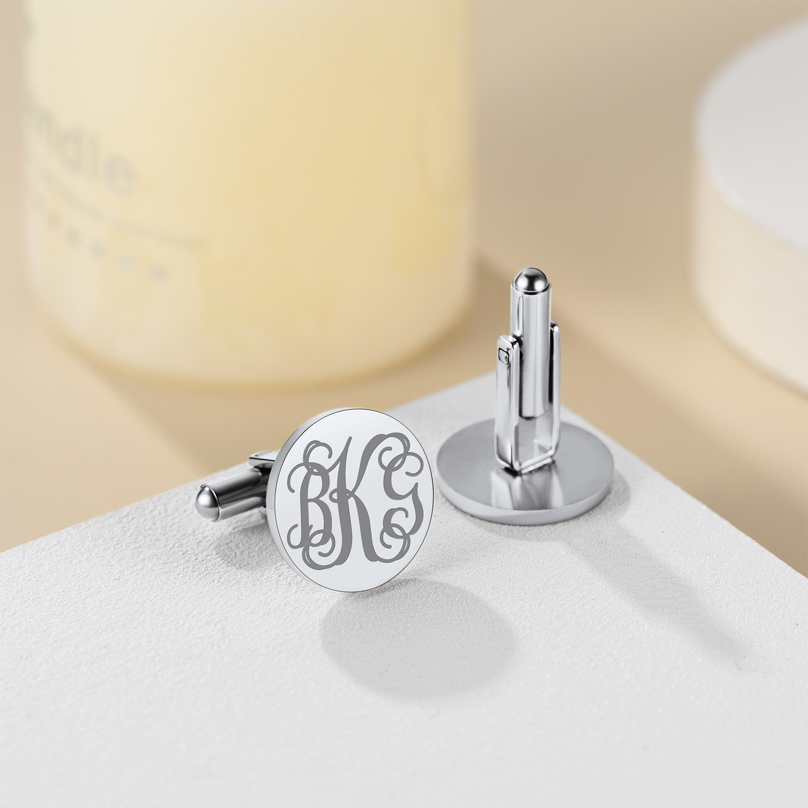 Custom Engraved Monogram Initial Cufflinks for Me