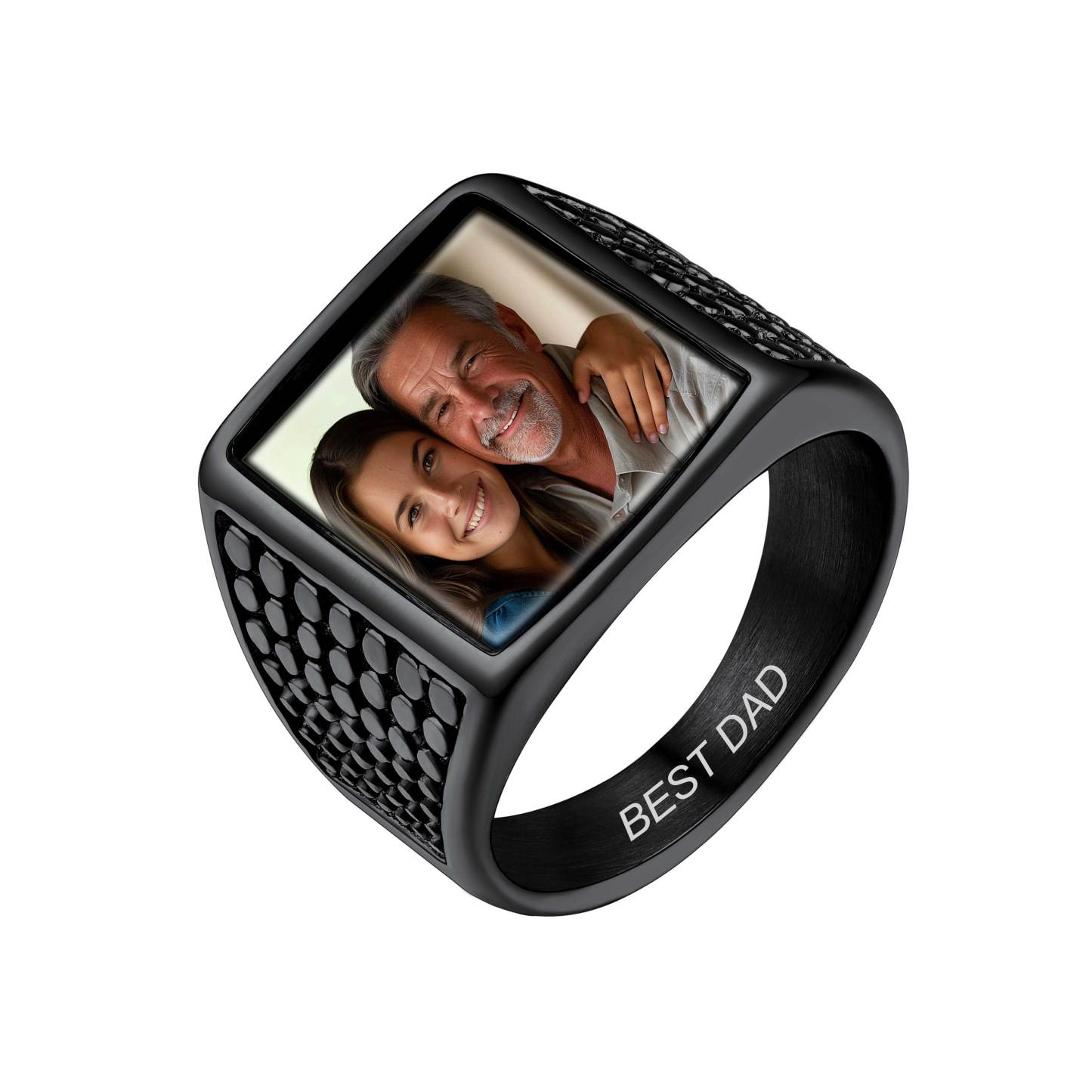 Personalized Square Engraved Signet Rings with Pictures