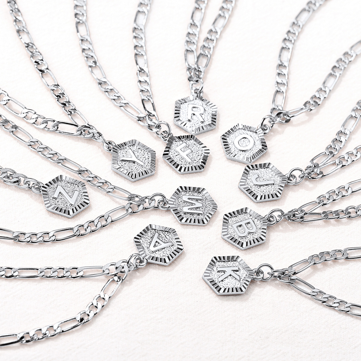 Custom A-Z Initial Ankle Bracelet With Figaro Foot Chain For Women 