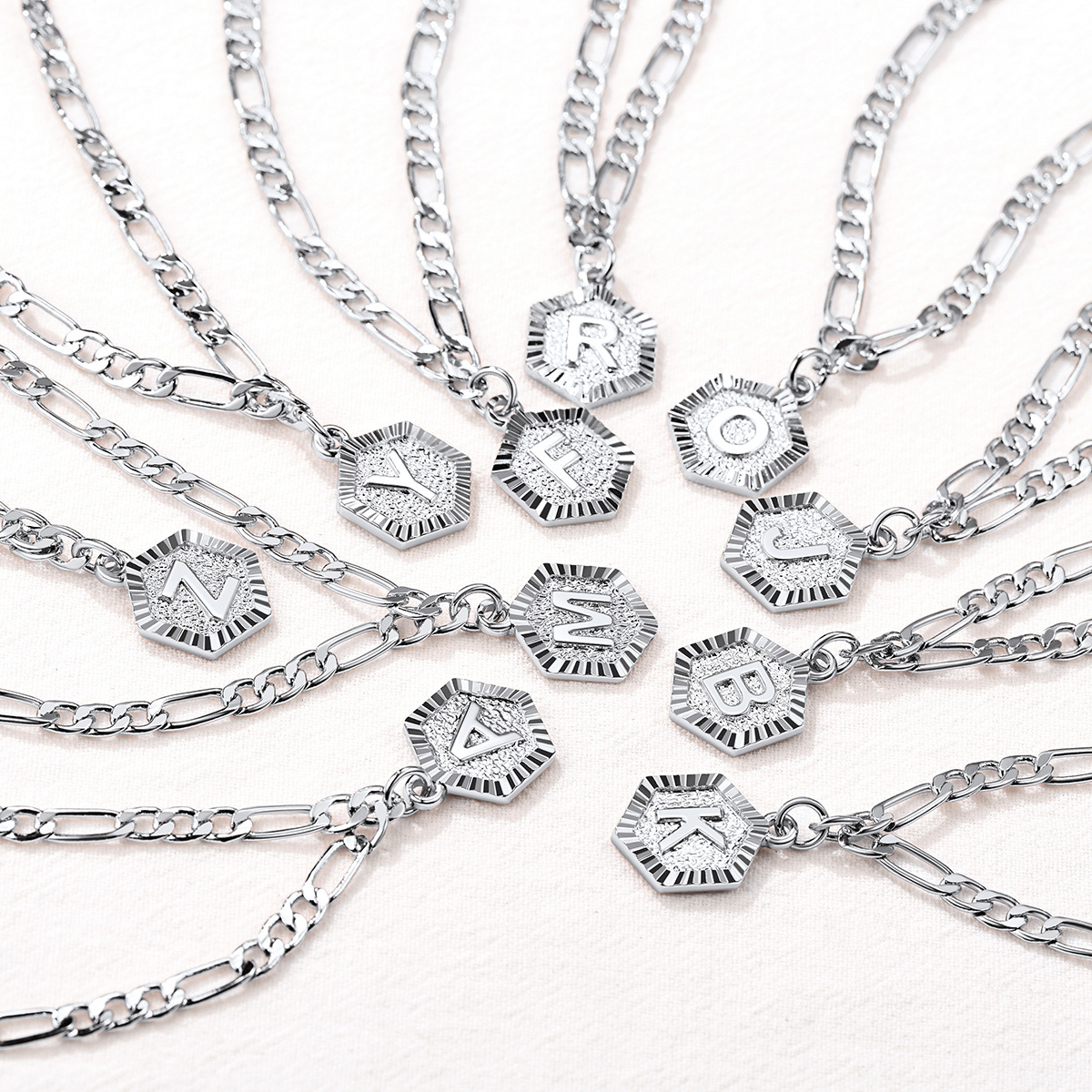 Custom A-Z Initial Ankle Bracelet With Figaro Foot Chain For Women 