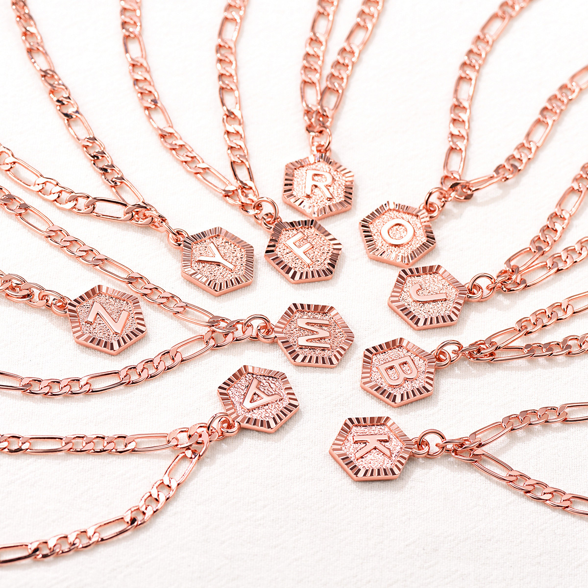 Custom A-Z Initial Ankle Bracelet With Figaro Foot Chain For Women 