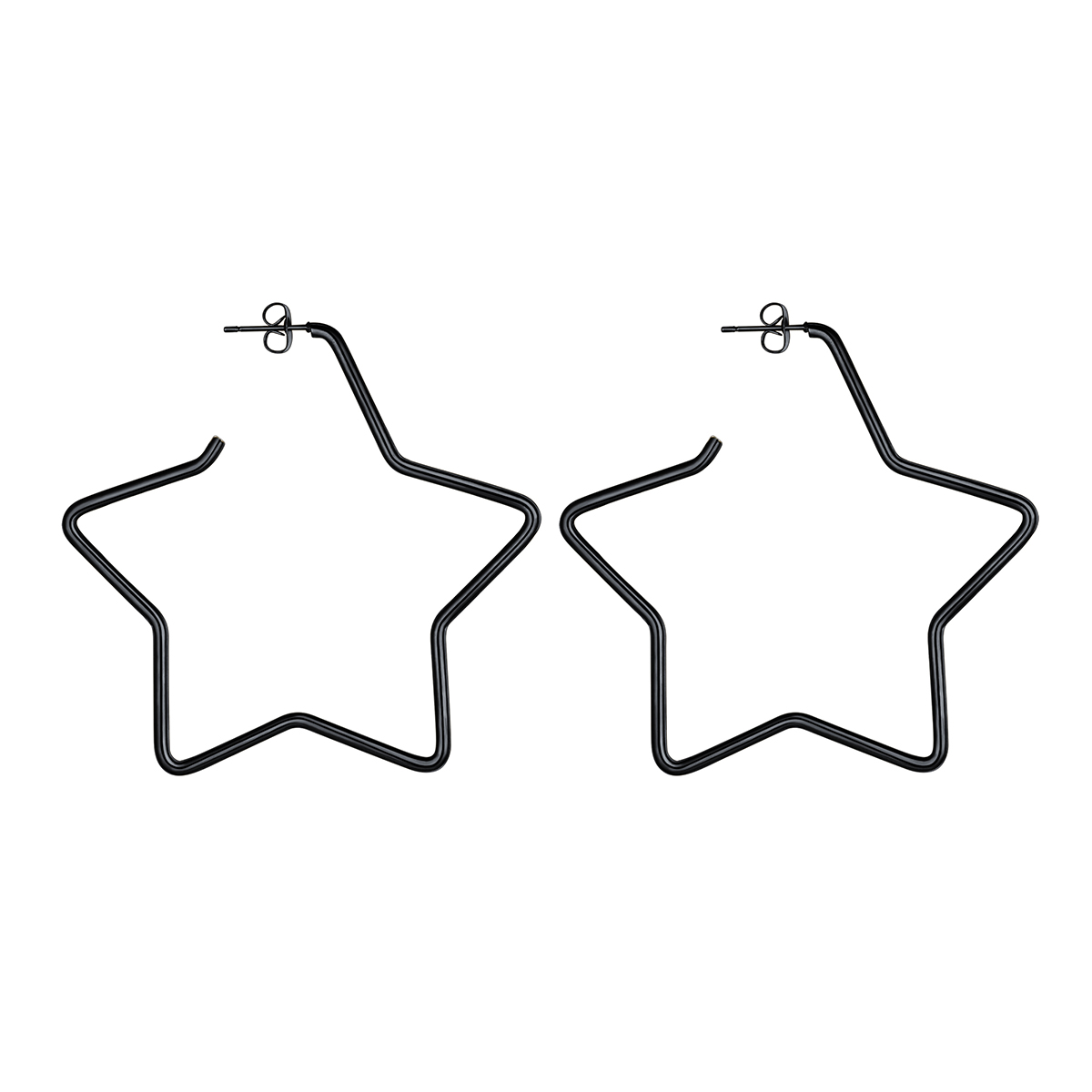 Fashion Star Stainless Steel Drop Earrings For Women BLACK