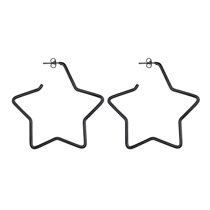 Fashion Star Stainless Steel Drop Earrings For Women BLACK