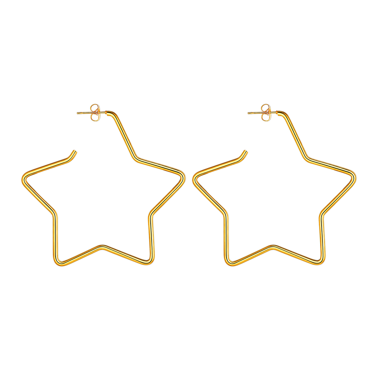 Fashion Star Stainless Steel Drop Earrings For Women GOLD