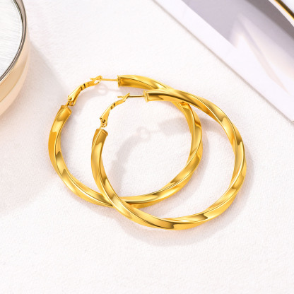 Stainless Steel Lightweight Hoop Earrings Fashion Jewelry For Women gold collection