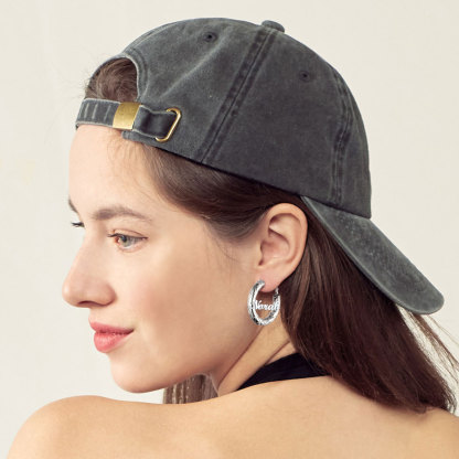 Personalized Hoop Earrings with Name Inside Gift for Women 30/40/60/80mm model