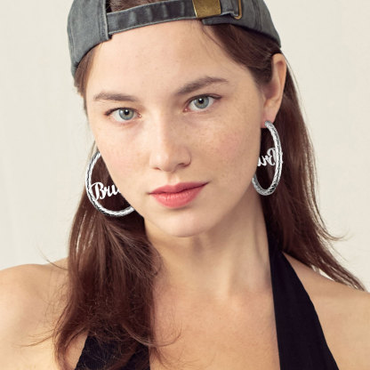 Personalized Hoop Earrings with Name Inside for Women 30/40/60/80mm model