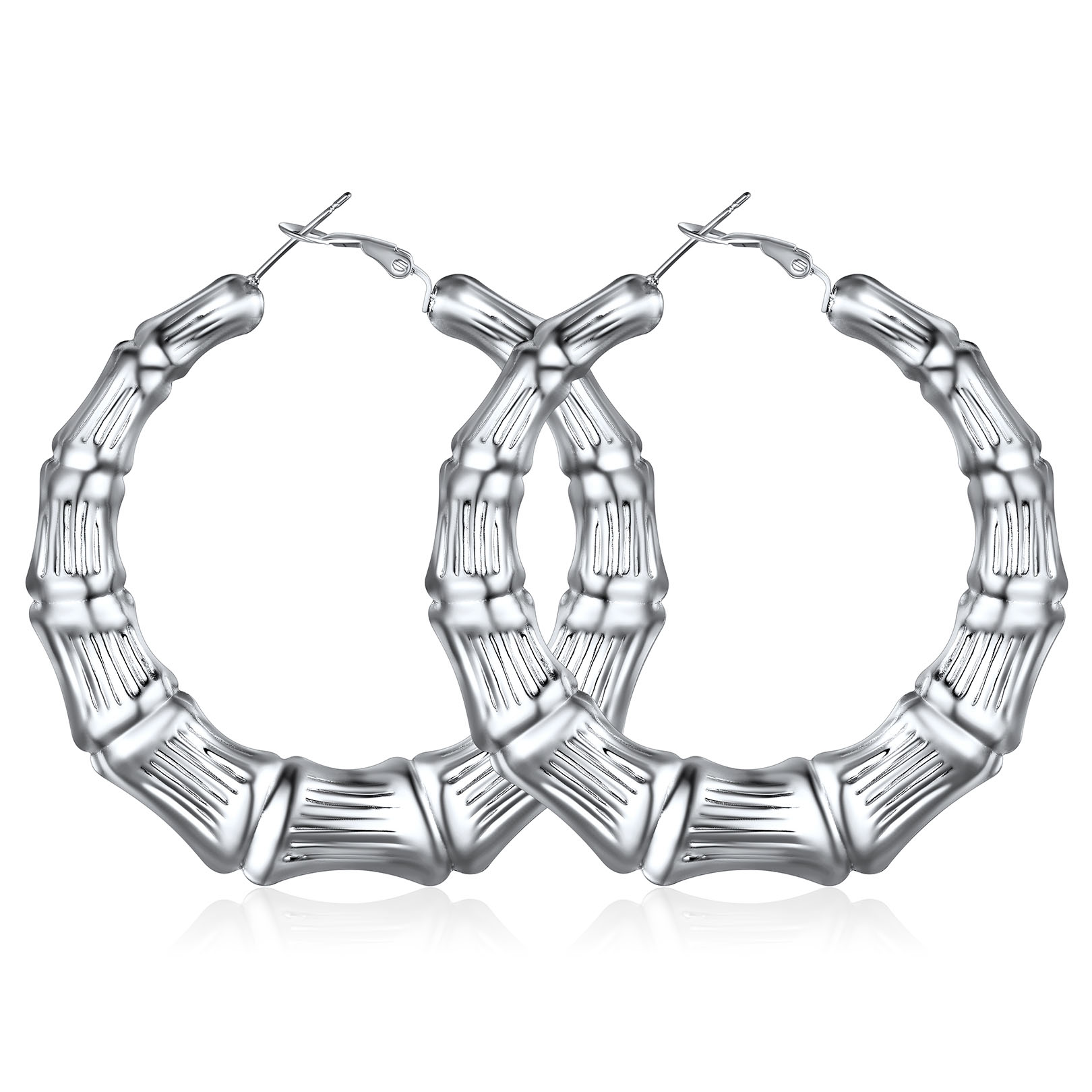 Bamboo Stainless Steel  Hoop Earrings for Women 