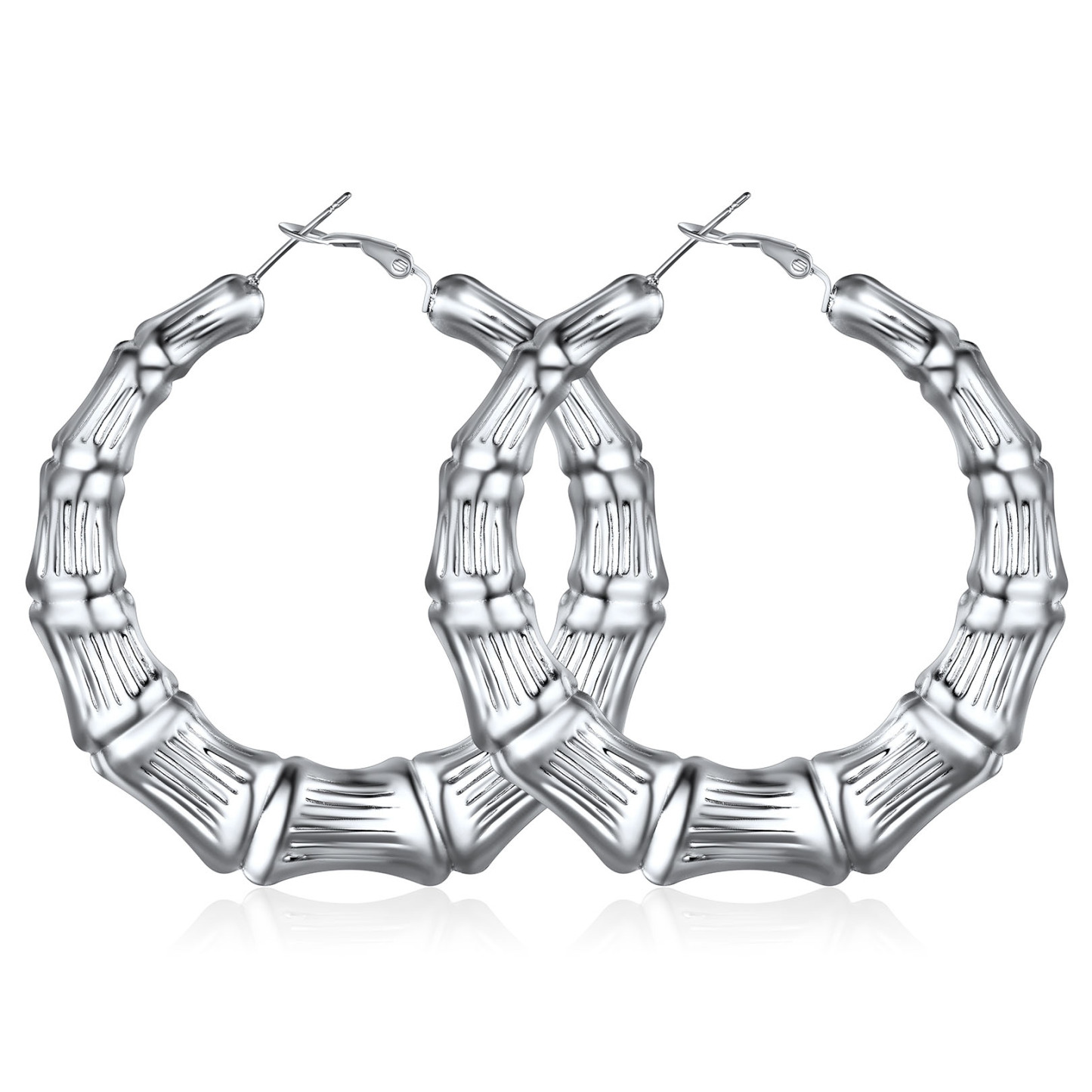 Bamboo Stainless Steel  Hoop Earrings for Women 