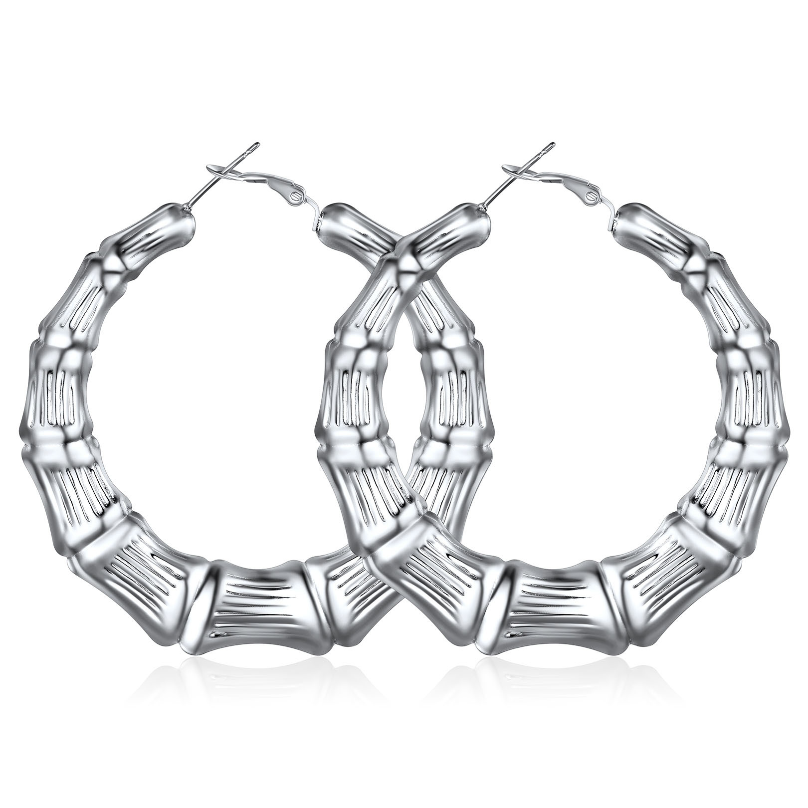 Bamboo Stainless Steel  Hoop Earrings for Women 