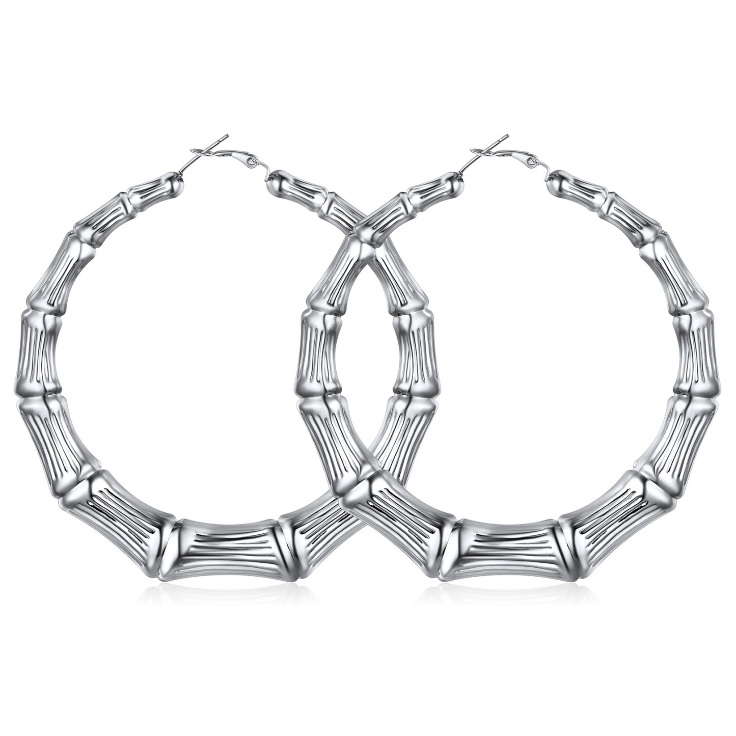 Bamboo Stainless Steel  Hoop Earrings for Women 