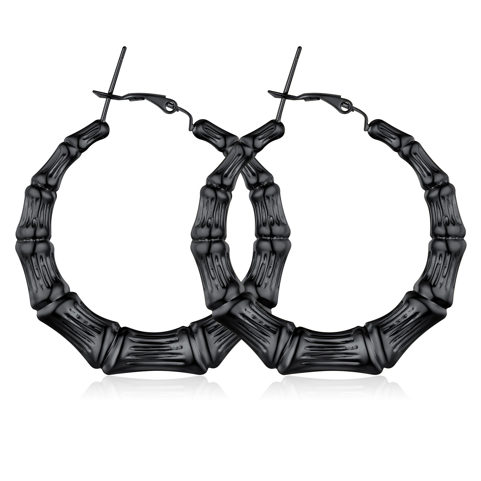 Bamboo Stainless Steel  Hoop Earrings for Women 