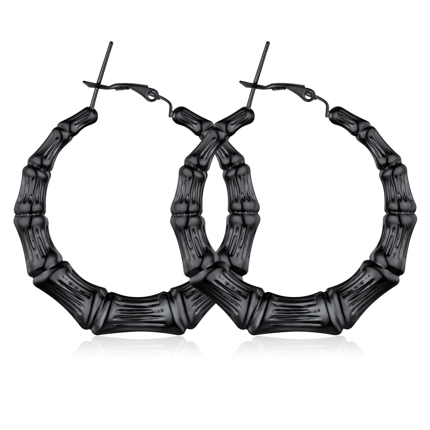 Bamboo Stainless Steel  Hoop Earrings for Women 