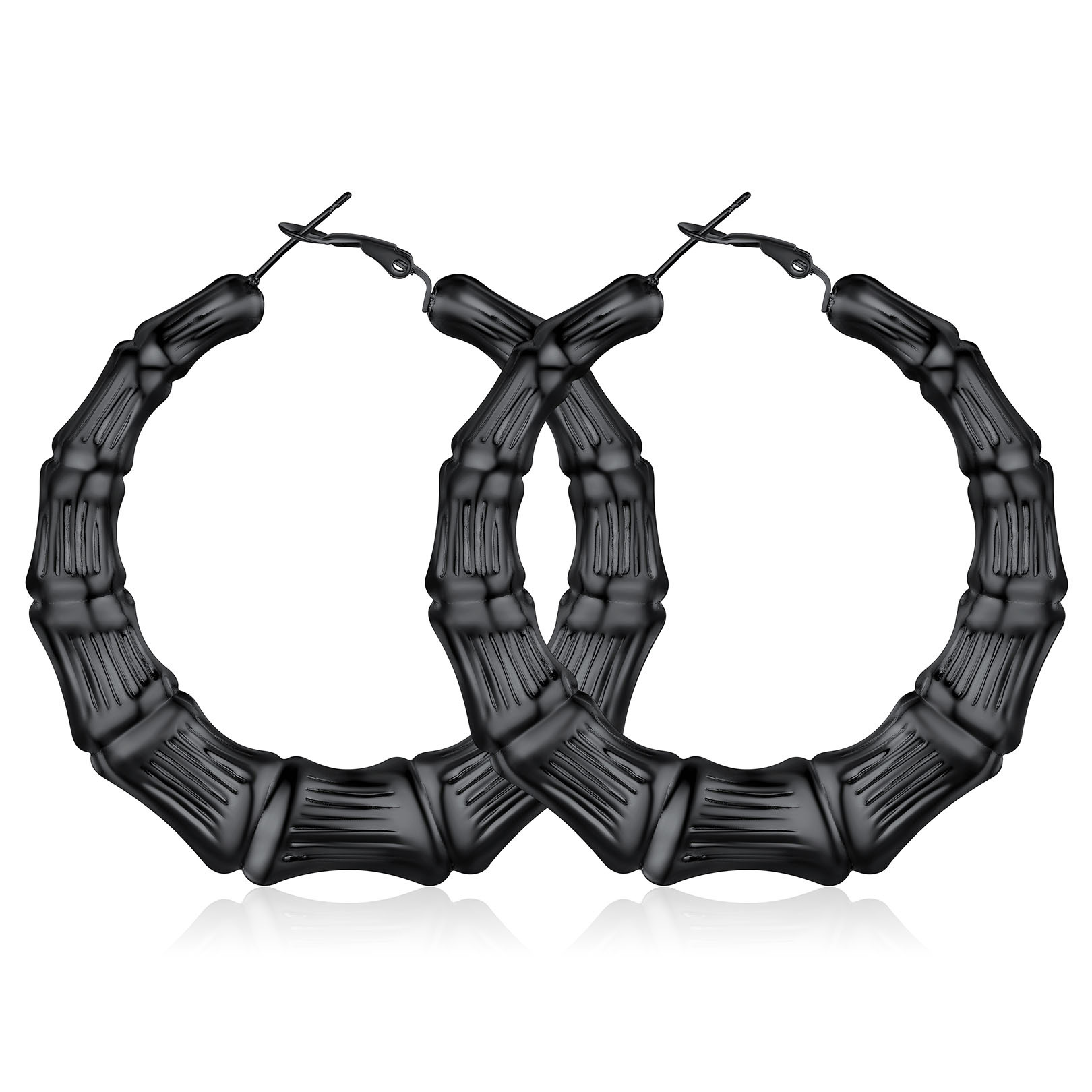 Bamboo Stainless Steel  Hoop Earrings for Women 