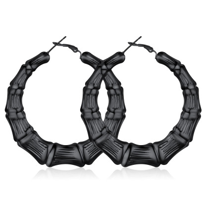 Bamboo Stainless Steel  Hoop Earrings for Women 