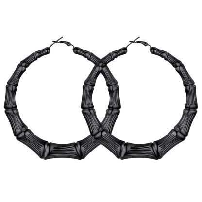 Bamboo Stainless Steel  Hoop Earrings for Women 