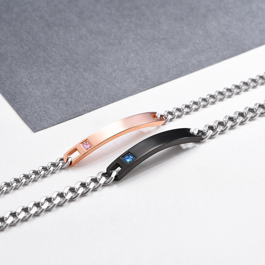 Personalized Couple Name Engraved Matching Bracelets Valentine's Day Gift collection