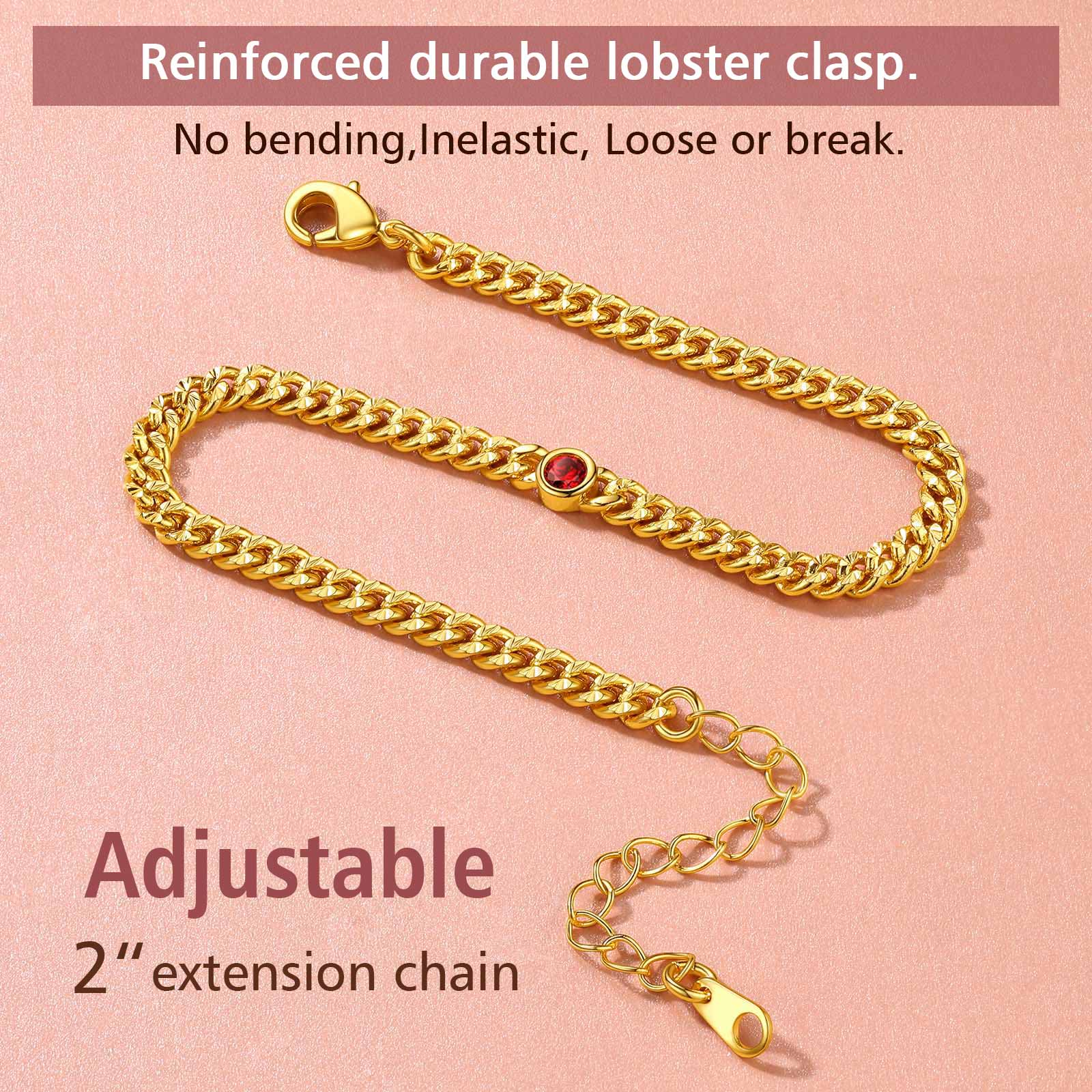 Birthstone Anklet Adjustable for Women