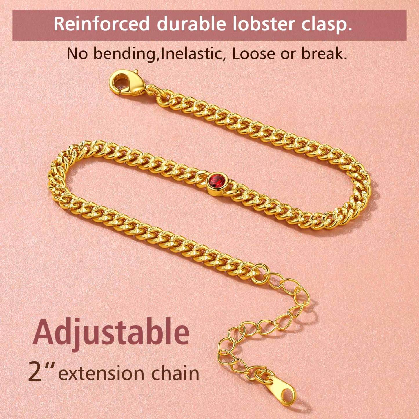 Birthstone Anklet Adjustable for Women