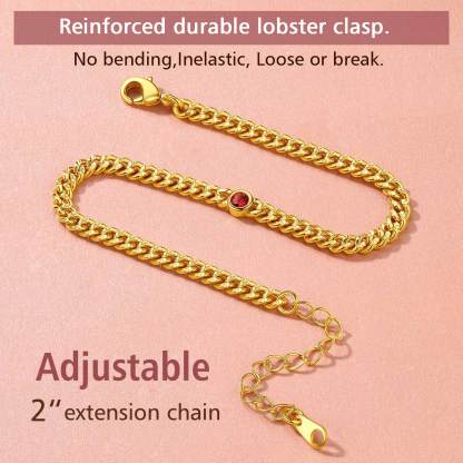 Birthstone Anklet Adjustable for Women