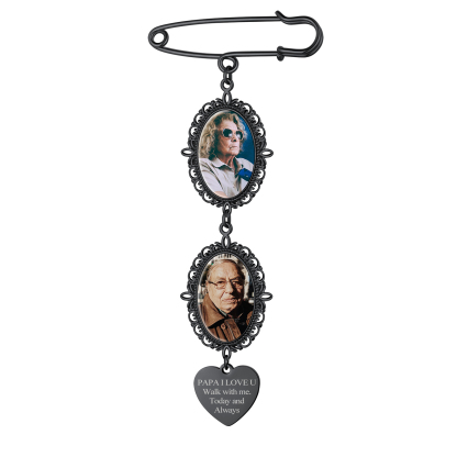 Custom Photo Charms Pendant Pins For Women black