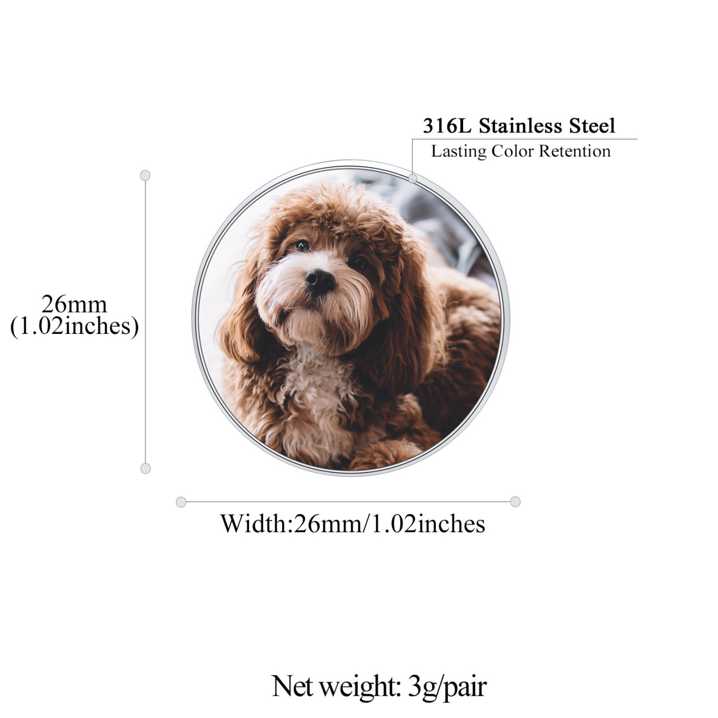 Custom Wedding Charms Photo Brooch Memorial Pins for Women Men  size