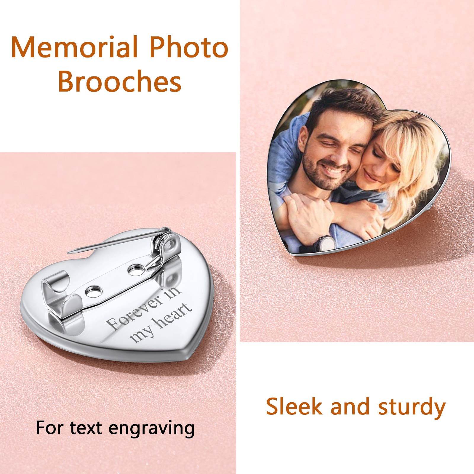 Photo Brooches Wedding Charms Memorial Pins for Women Men