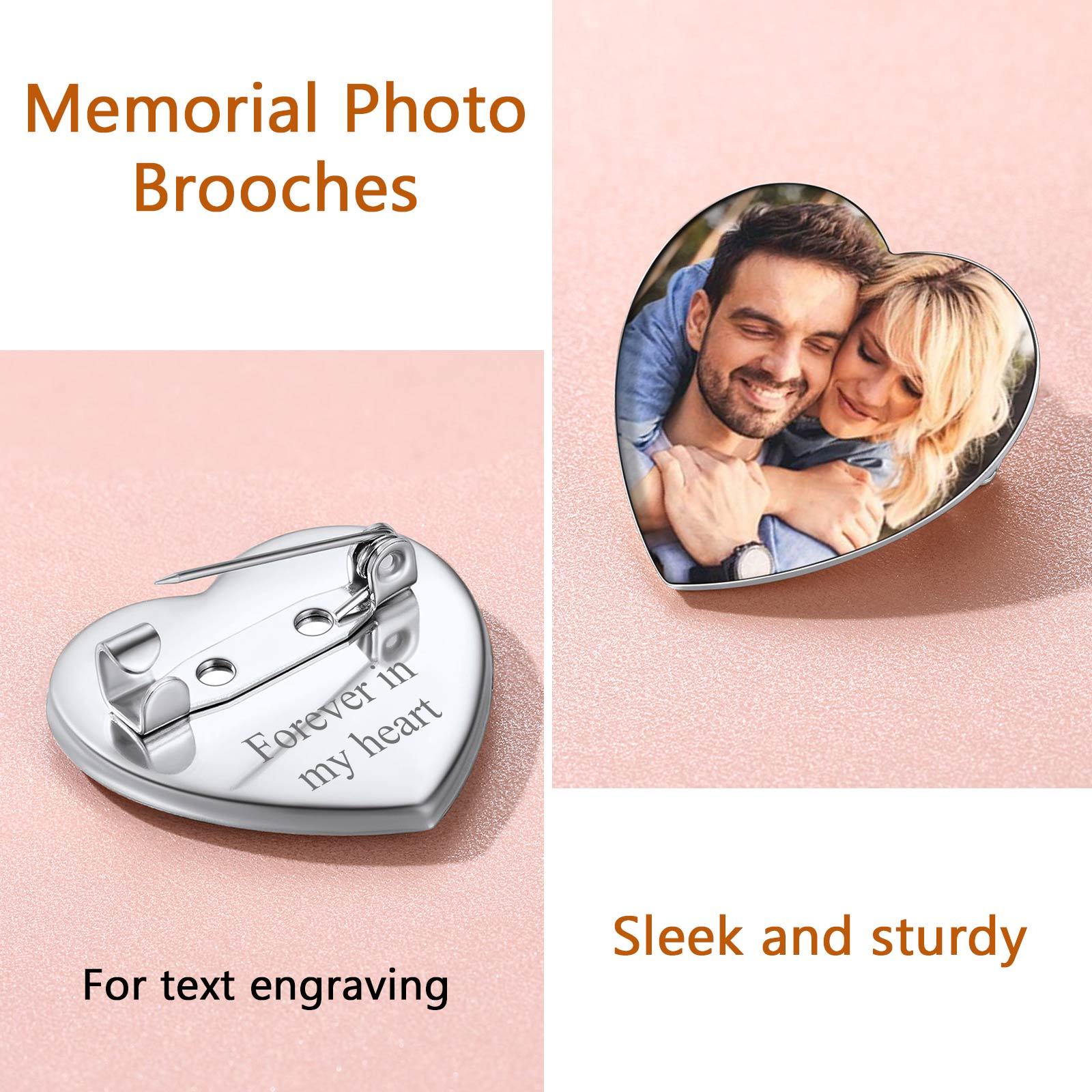Photo Brooches Wedding Charms Memorial Pins for Women Men