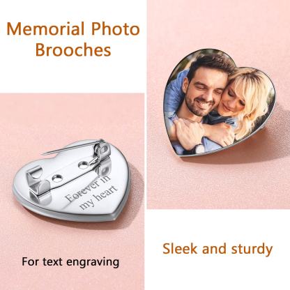 Photo Brooches Wedding Charms Memorial Pins for Women Men