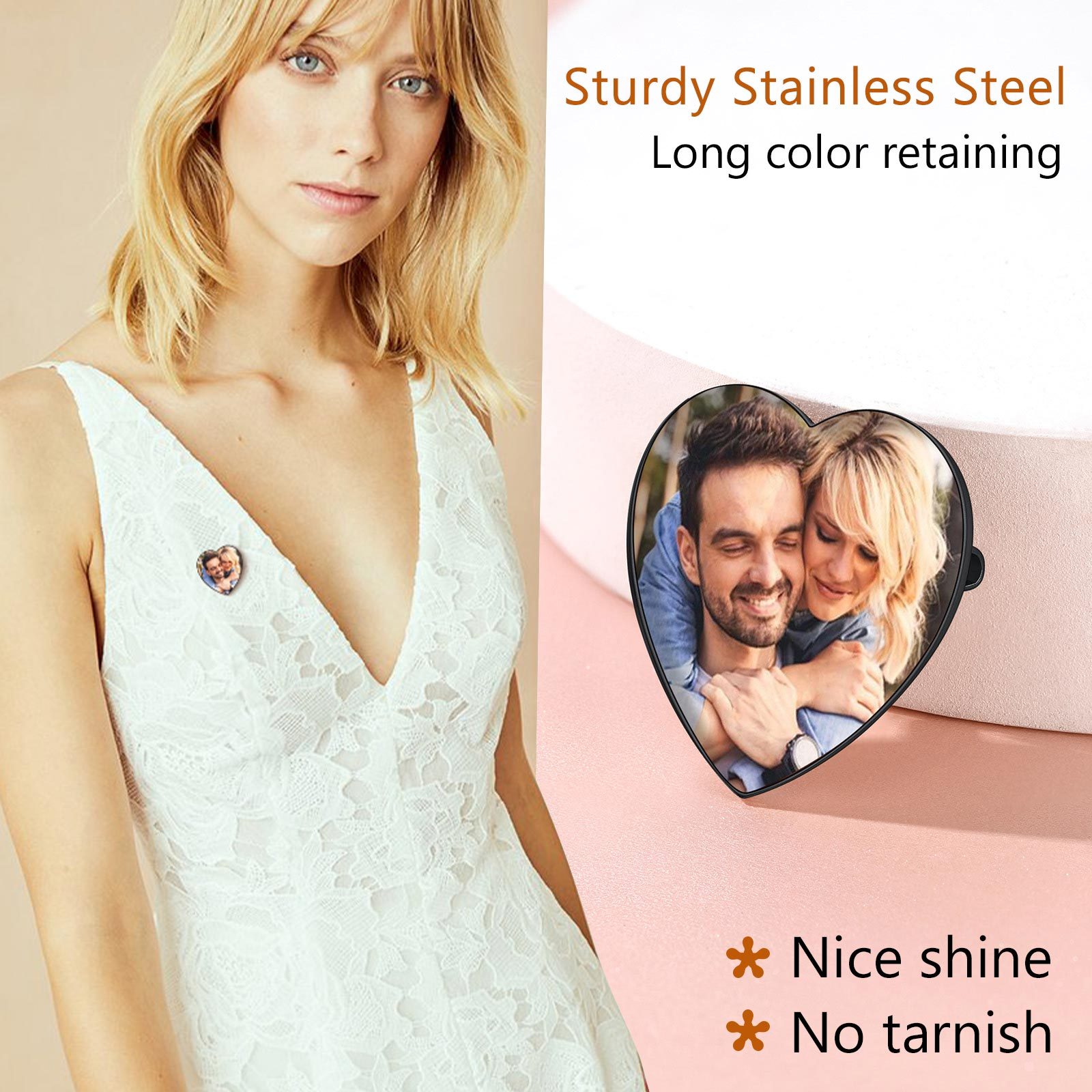 Custom Photo Brooches Wedding Charms 