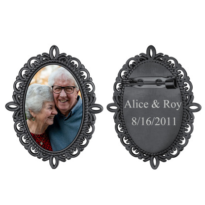 Photo Charms Brooch Pins for Women  black