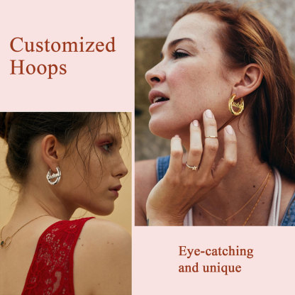 Personalized Earrings with Name Inside Gift for Women 30/40/60/80mm