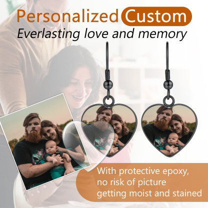 Personalized Photo Dangle Earrings for Women
