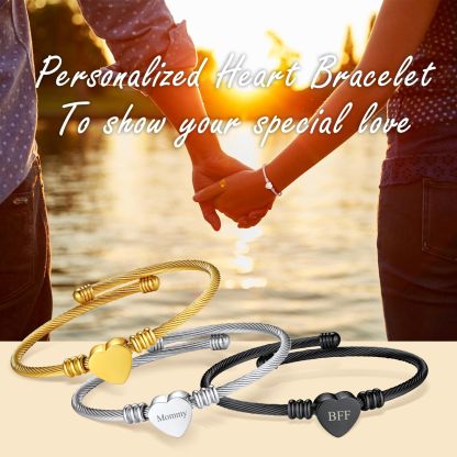 Custom Name Engraved Bangle Cuff Bracelet for Women collection