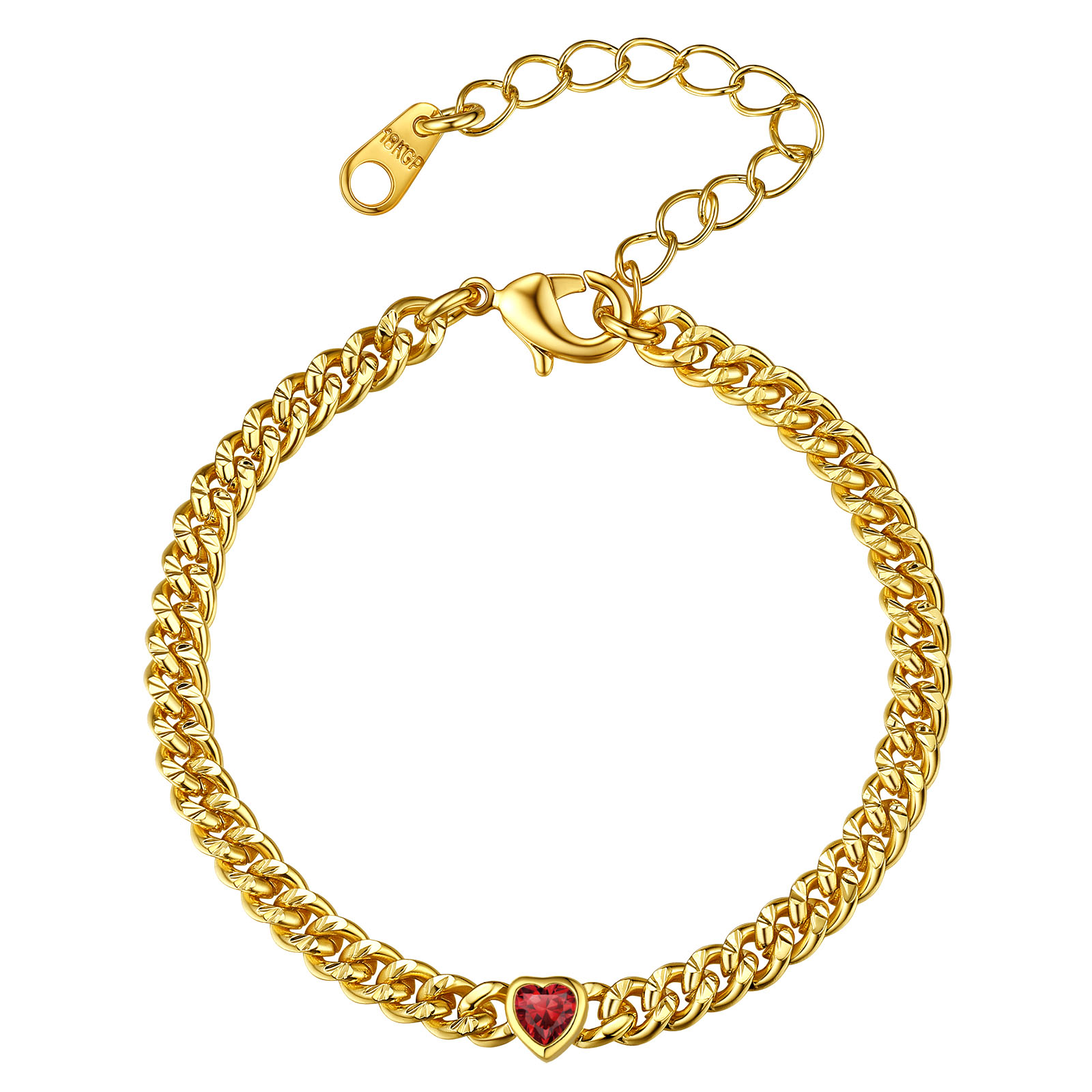 Flash Sale Cuban Link Birthstone Bracelet for Women