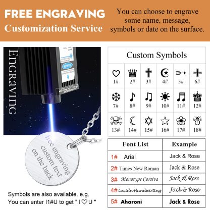 Personalized Birth Flower Birthstone Coin Necklace engraved